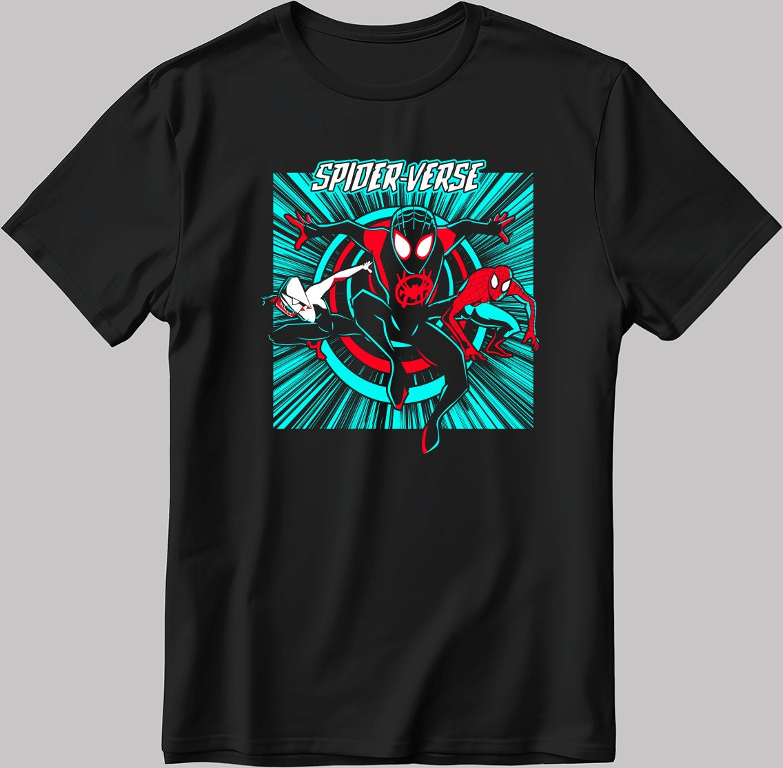 Talkies & Threads — “Multiverse Swing” Embroidered Tee (Red)